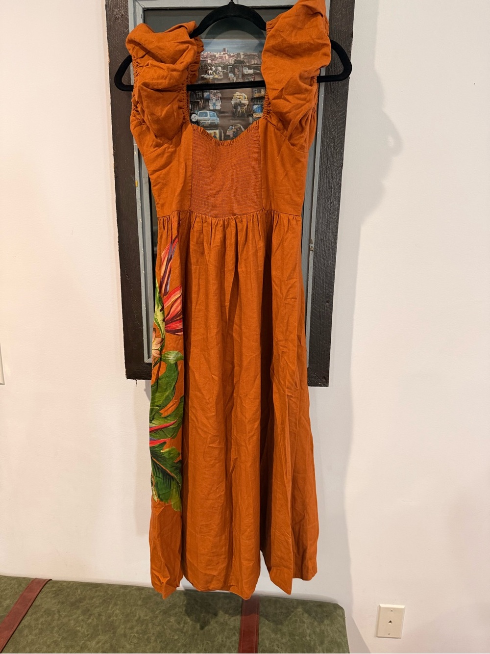 FARM Rio Rust Floral Square-Neck Midi Dress - Picture 6 of 9
